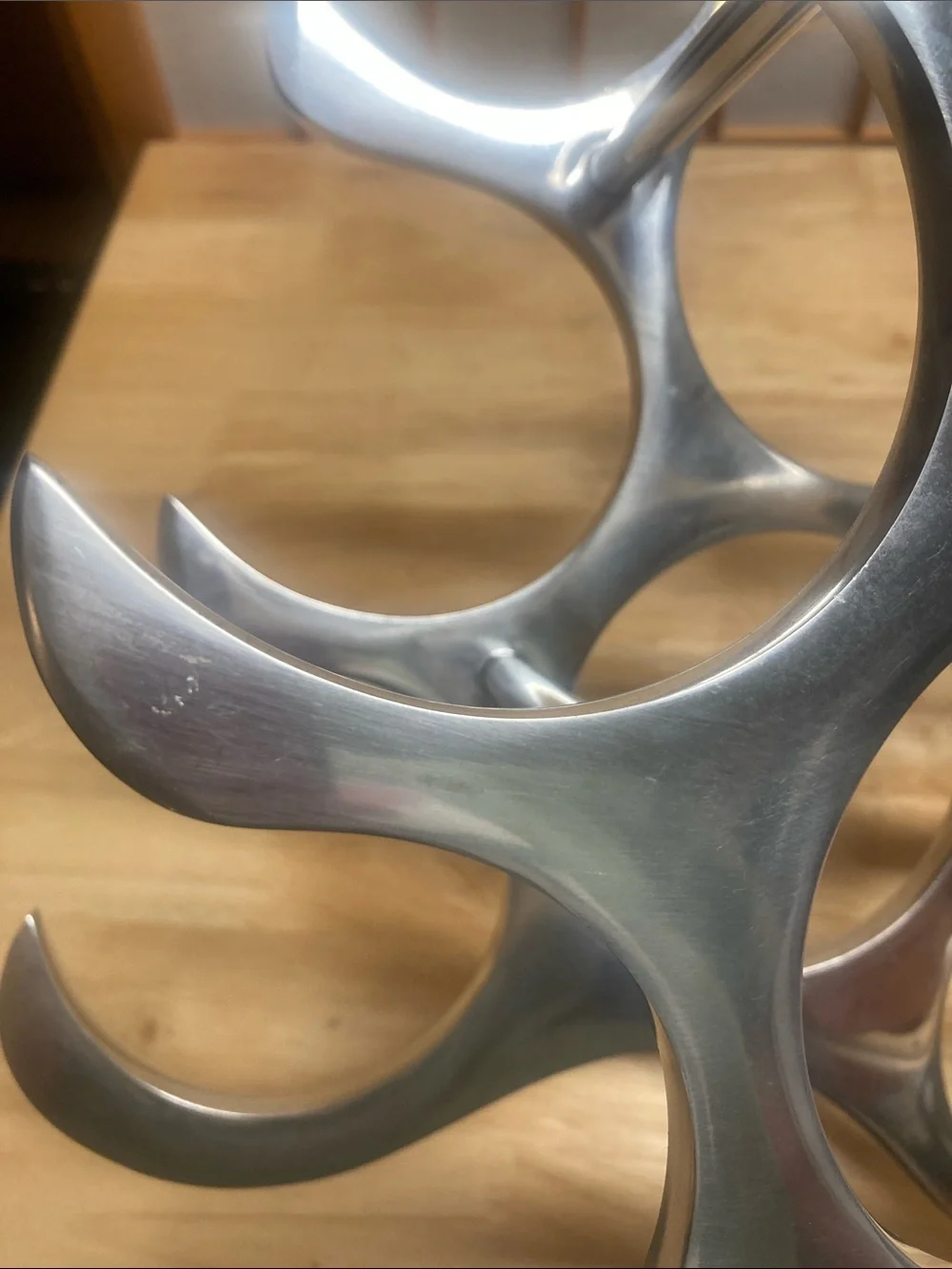 Aluminum 9-Bottle Wine Rack - Sculptural MCM Modern